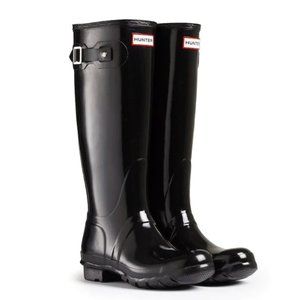 Hunter Adjustable Back Gloss Waterproof Rain Boot Size 11